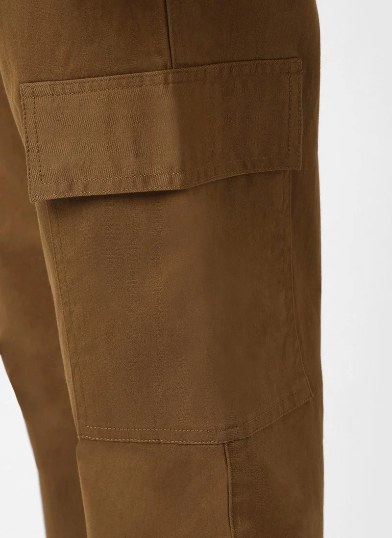 Urbano Fashion  Urbano Fashion Men's Brown Regular Fit Solid Cargo Chino Pant with 6 Pockets Stretchable for Men | Best Price UAE